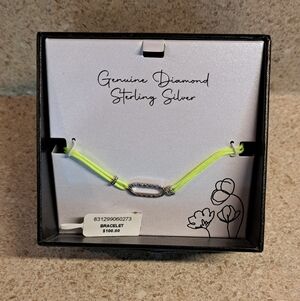 NWT Macys Diamond Sterling Corded Bracelet